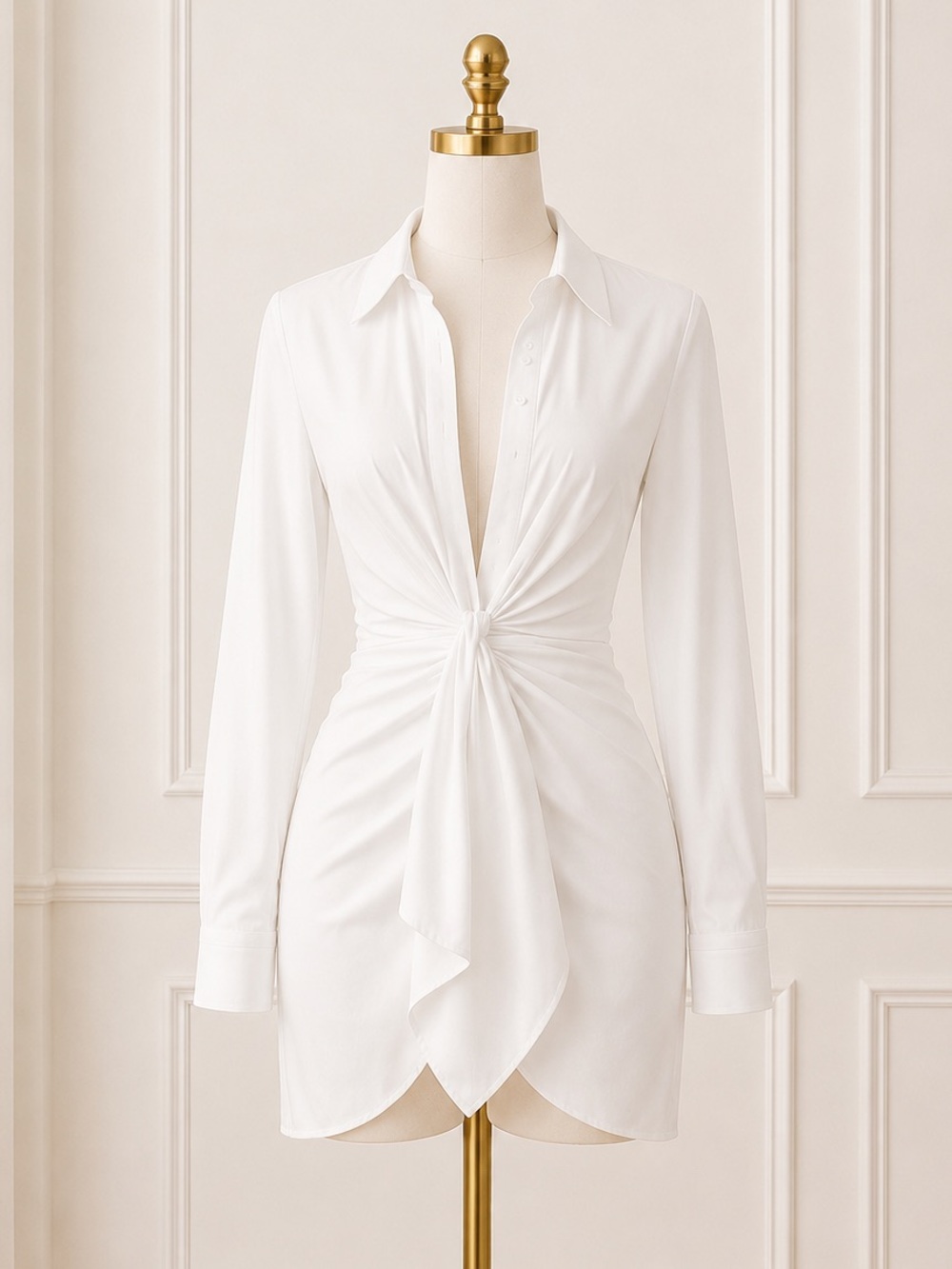 Choosy The Crosby White  Shirt Dress Collared Mini 6 NWT MSRP $120